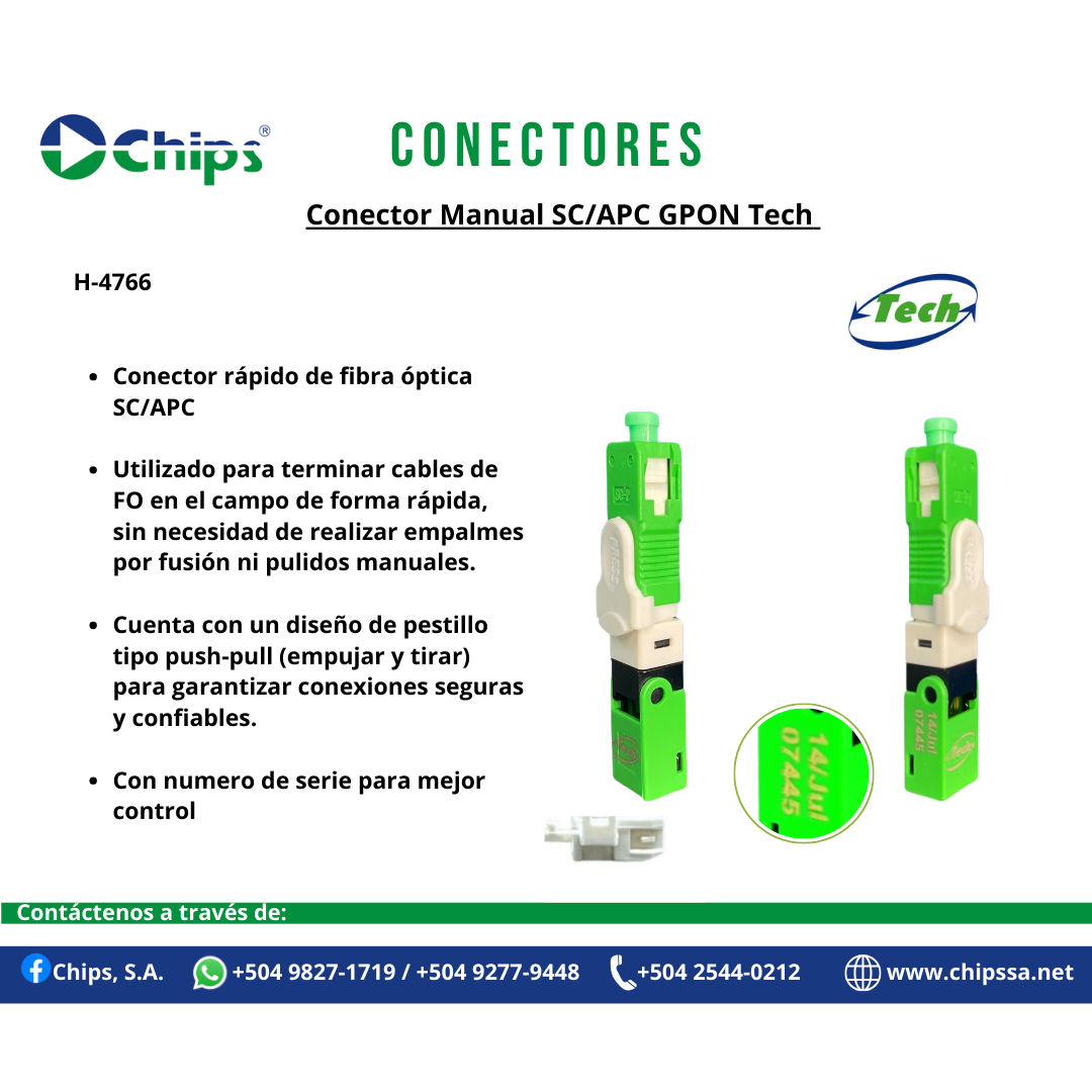Conector Manual SC/APC GPON TECH H-4766 - Imagen 3