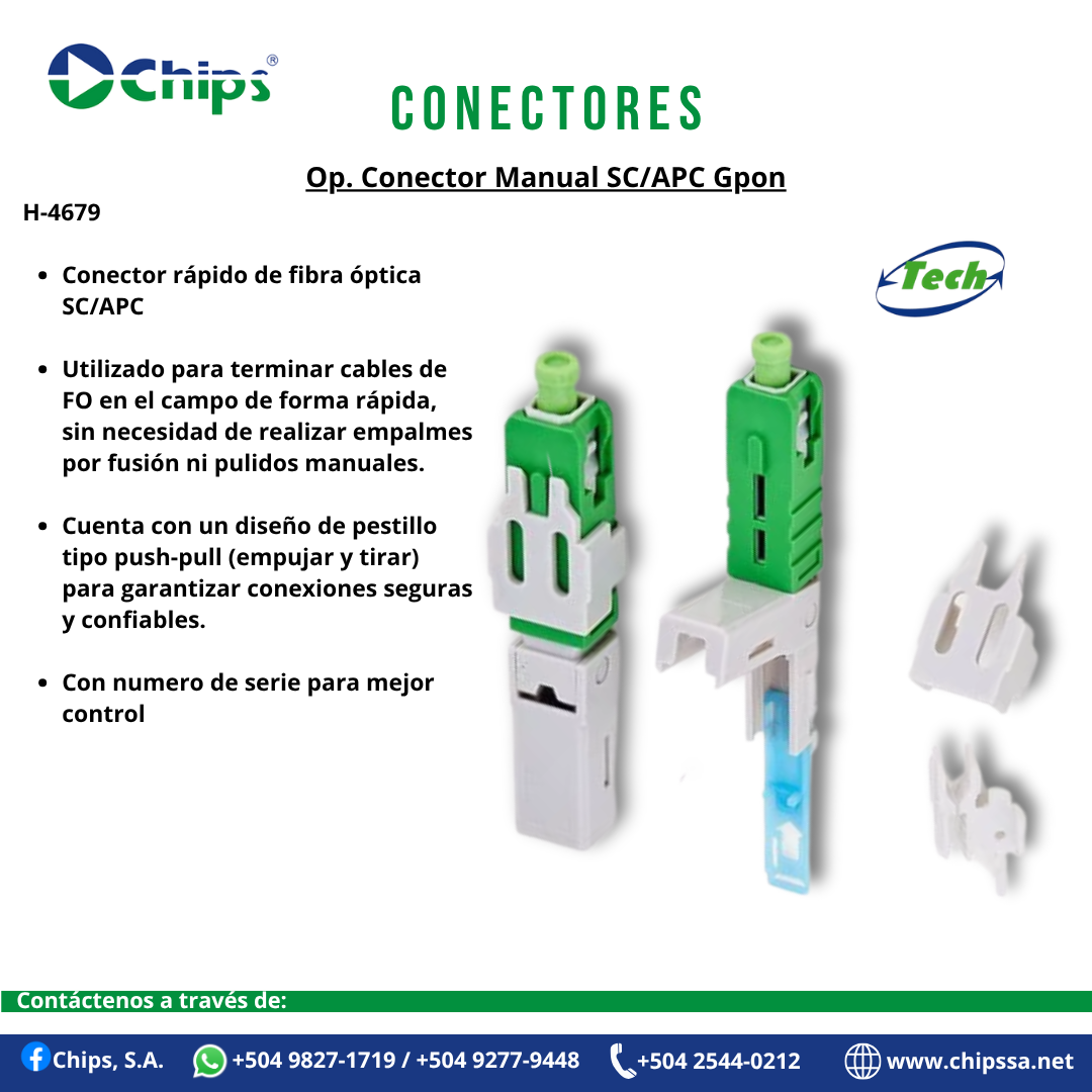 OP. CONECTOR MANUAL SC/APC GPON H-4679 - Imagen 2