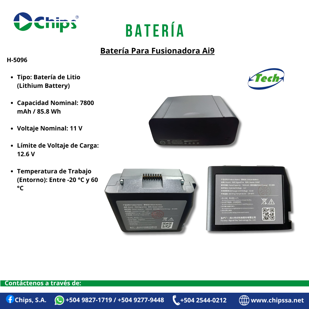 BATERÍA PARA FUSIONADORA AI9 H-5096 - Imagen 2